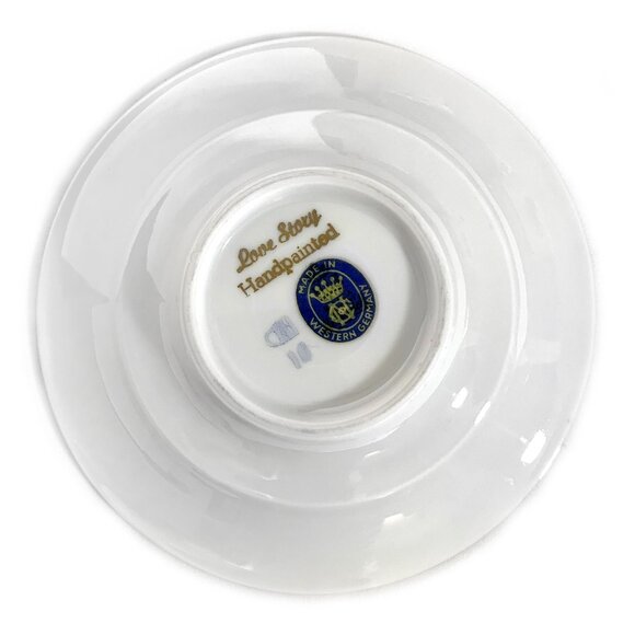 JKW Bavaria West Germany Porcelain Cup & Saucer Love Story Pattern Vintage 1950s - Picture 13 of 14